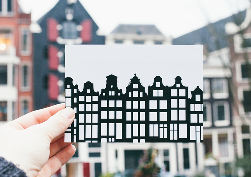 postcard of Grachtenpanden by WUUDY